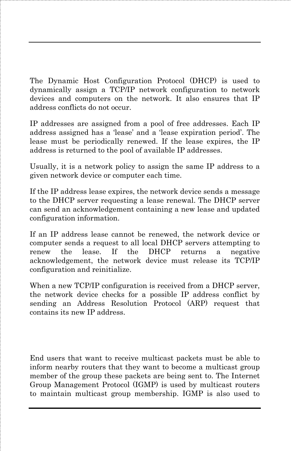 Dhcp servers, Internet group management protocol (igmp) | Amer Networks SS3GR24i User Manual | Page 50 / 126