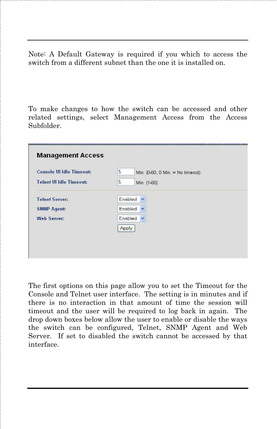 Management access | Amer Networks SS3GR24i User Manual | Page 60 / 126