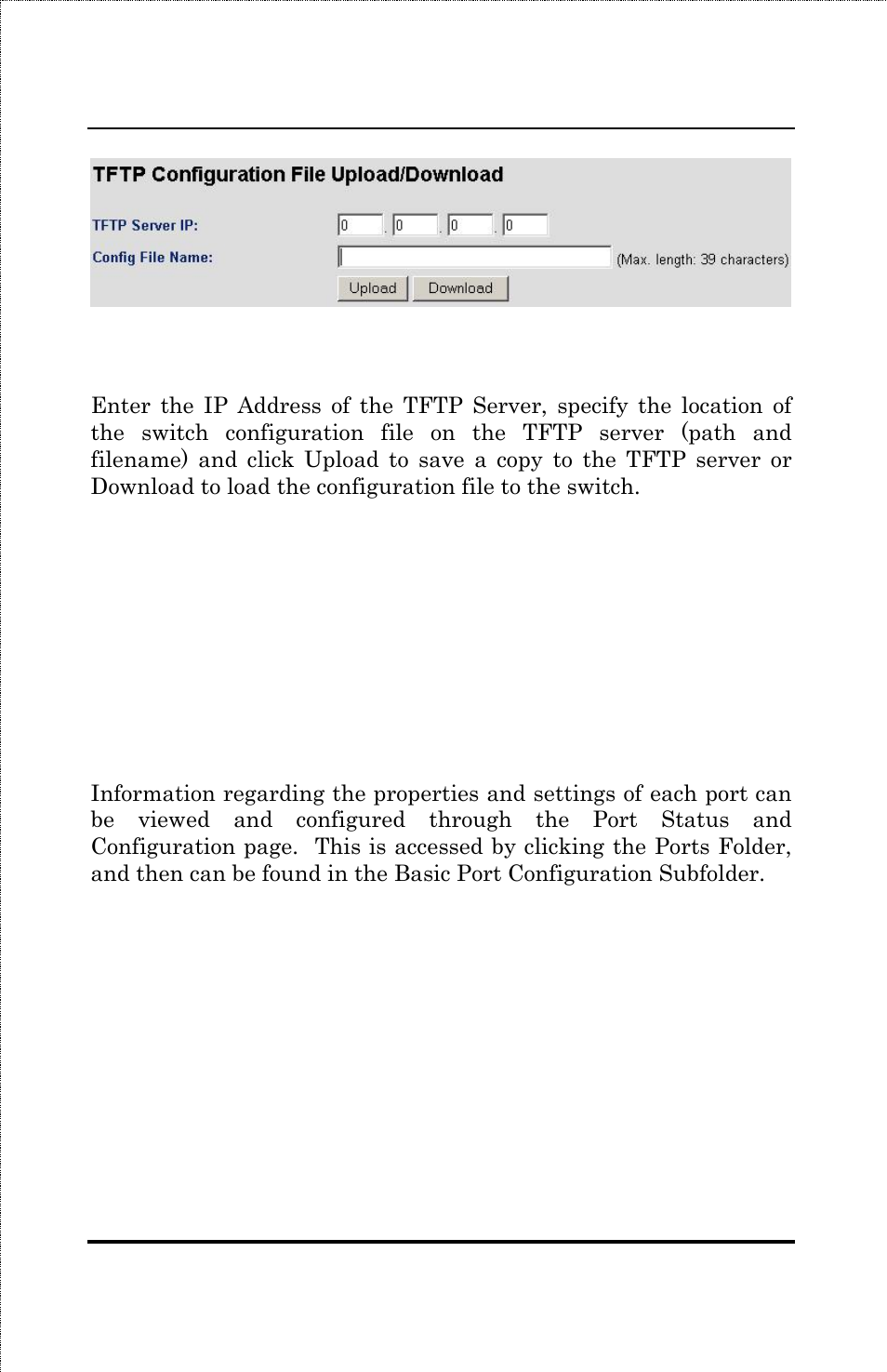 Ports, Basic port configuration, Port status and configuration | Ports basic port configuration | Amer Networks SS3GR24i User Manual | Page 70 / 126