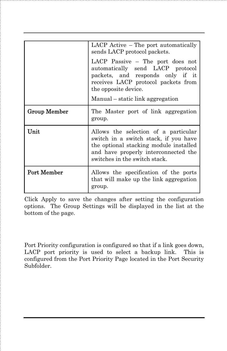 Port priority | Amer Networks SS3GR24i User Manual | Page 83 / 126