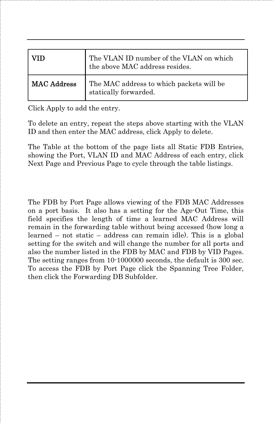 Fdb by port | Amer Networks SS3GR24i User Manual | Page 96 / 126