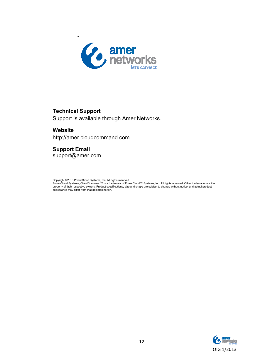 Amer Networks WAP334NC User Manual | Page 13 / 13