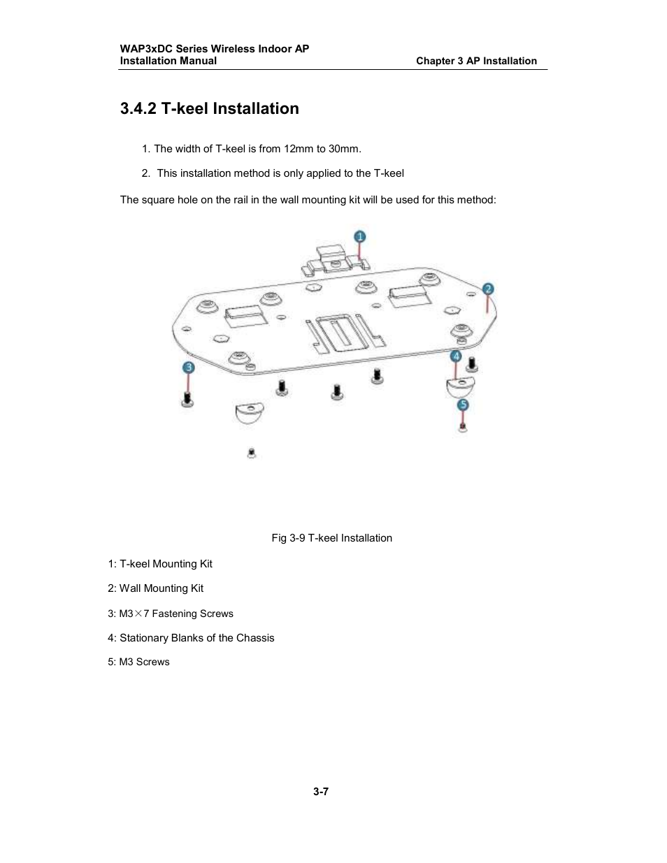 2 t-keel installation | Amer Networks WAP33DC User Manual | Page 13 / 17