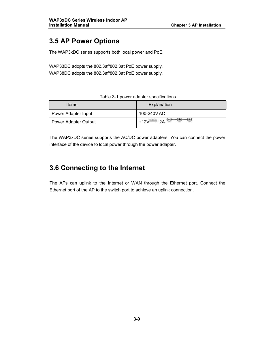 5 ap power options, 6 connecting to the internet | Amer Networks WAP33DC User Manual | Page 17 / 17