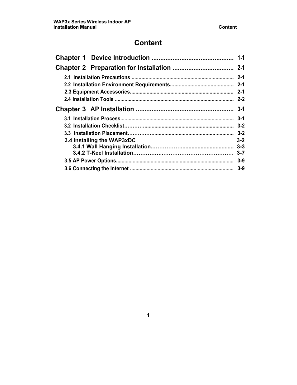 Content | Amer Networks WAP33DC User Manual | Page 2 / 17