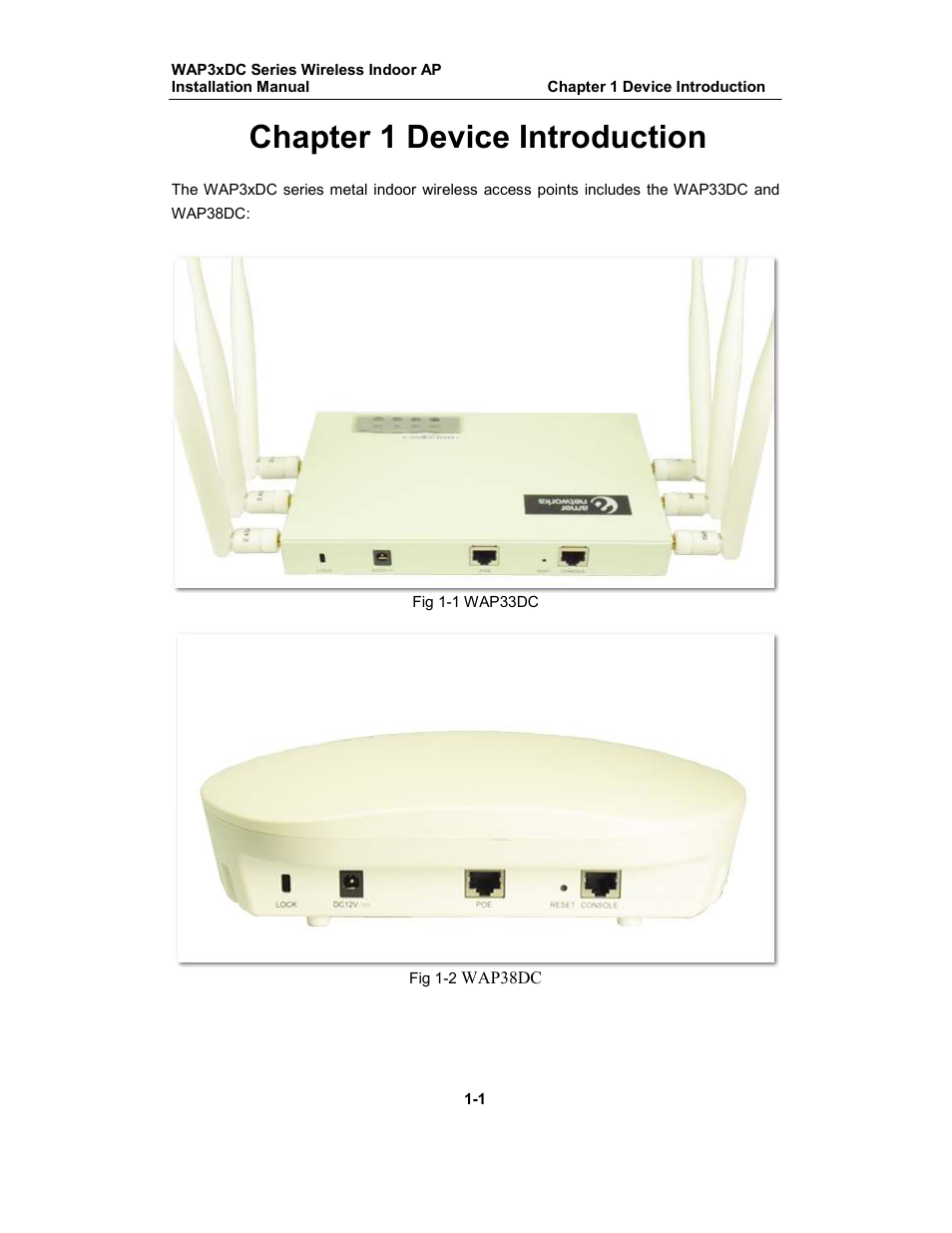 Chapter 1 device introduction | Amer Networks WAP33DC User Manual | Page 3 / 17