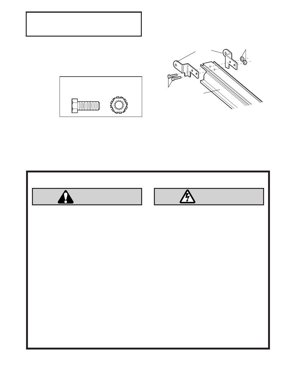 Attach rail brackets, Warnings, Warning | Assembly step 3, Attach the rail brackets | Chamberlain SECURITY 4620 User Manual | Page 11 / 40