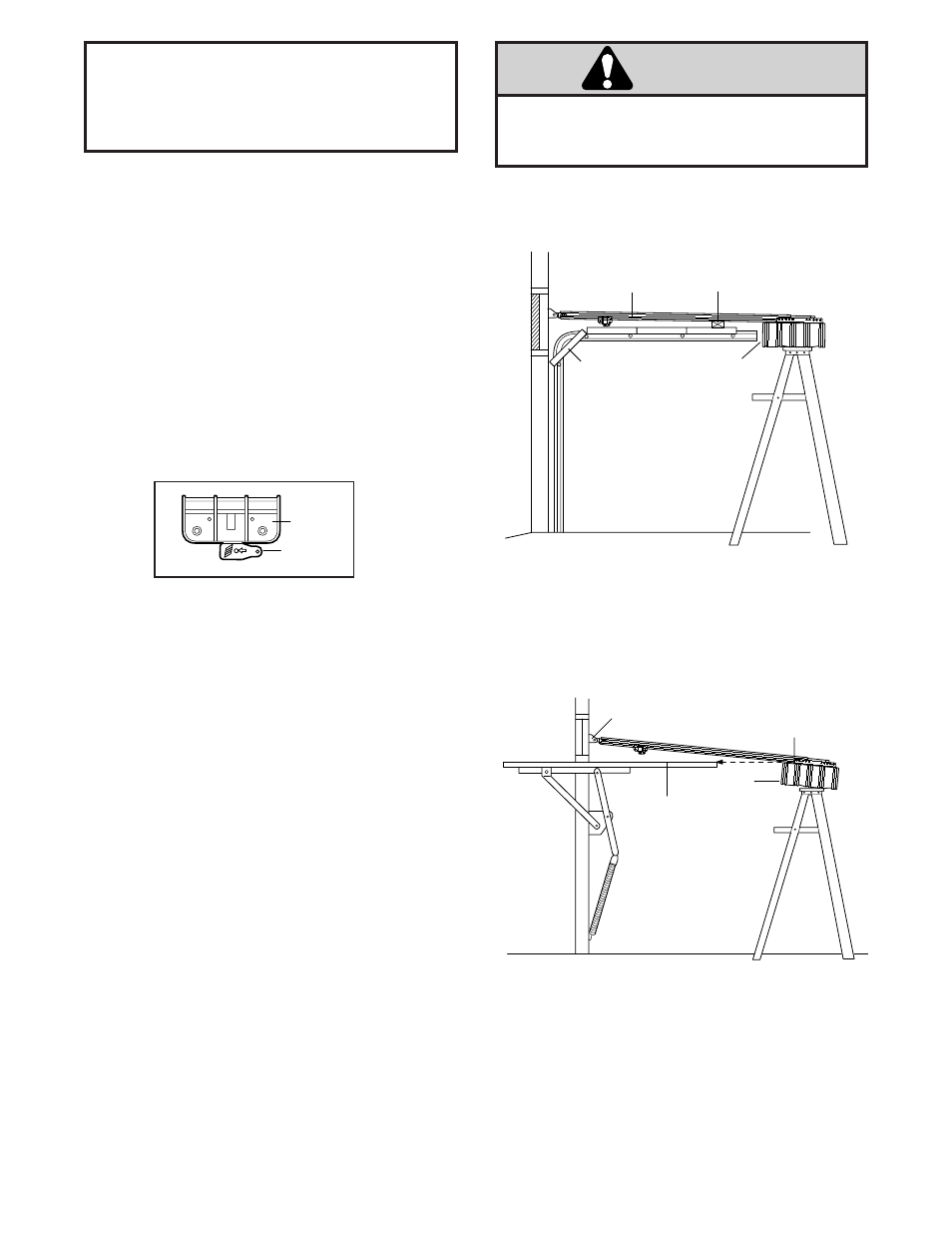 Position the opener, Sectional door, One-piece door w/o track | Caution, Installation step 5, One-piece door without track | Chamberlain SECURITY 4620 User Manual | Page 19 / 40