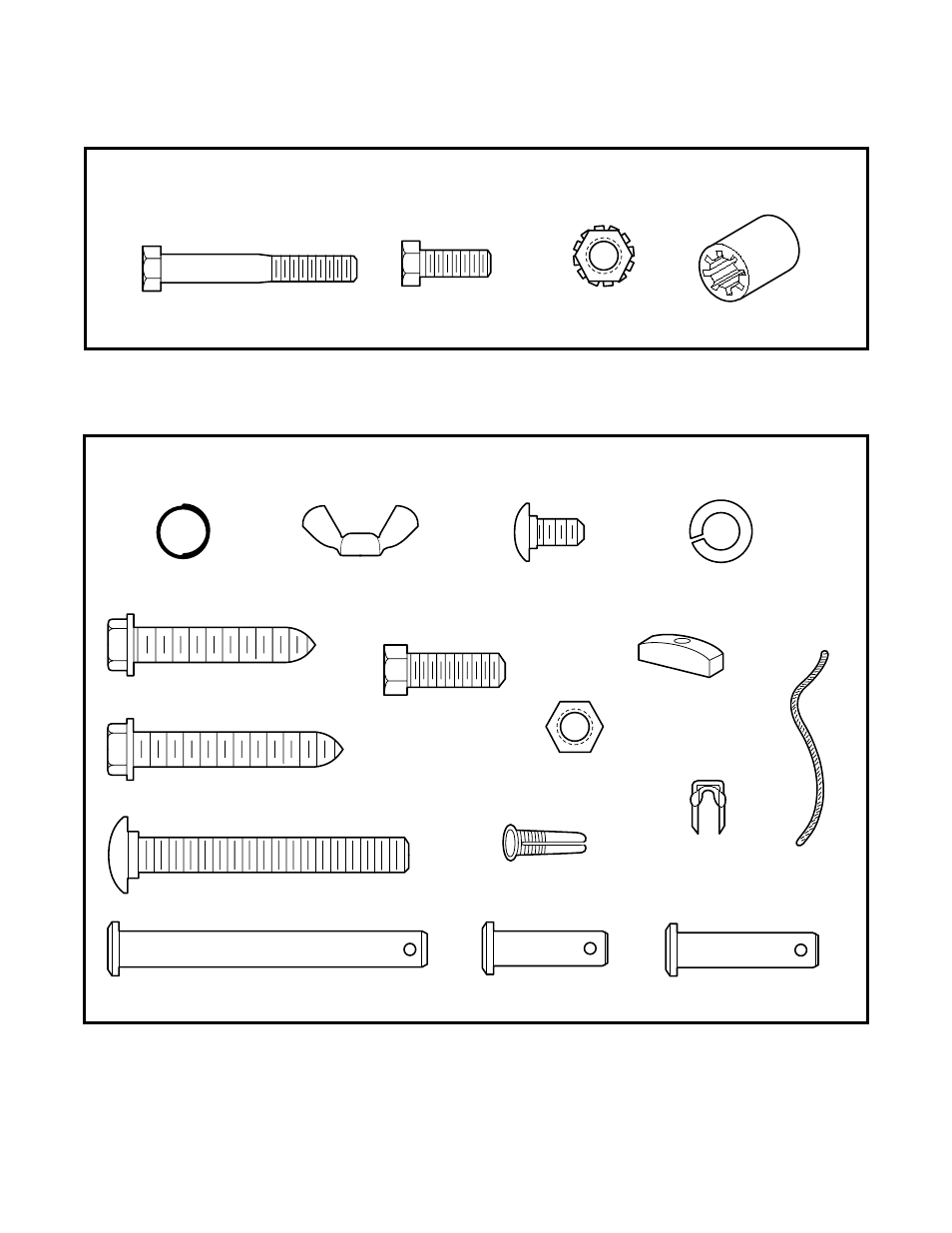 Hardware kits, Hardware, Assembly hardware | Installation hardware | Chamberlain SECURITY 4620 User Manual | Page 5 / 40