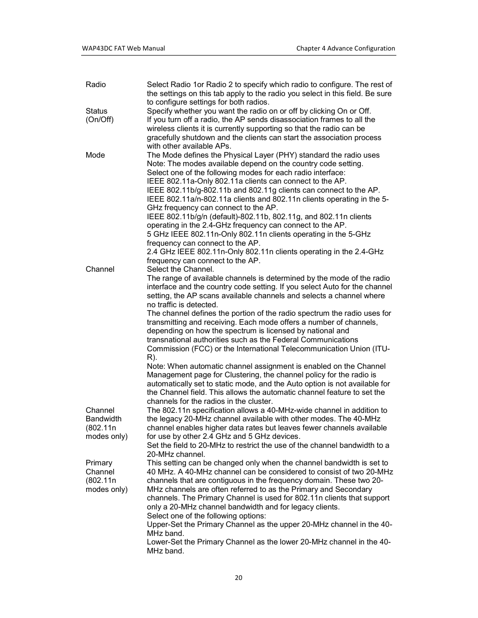 Amer Networks WAP43DC Fat Web User Manual | Page 20 / 44