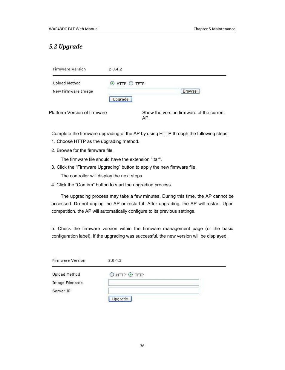 2 upgrade | Amer Networks WAP43DC Fat Web User Manual | Page 36 / 44