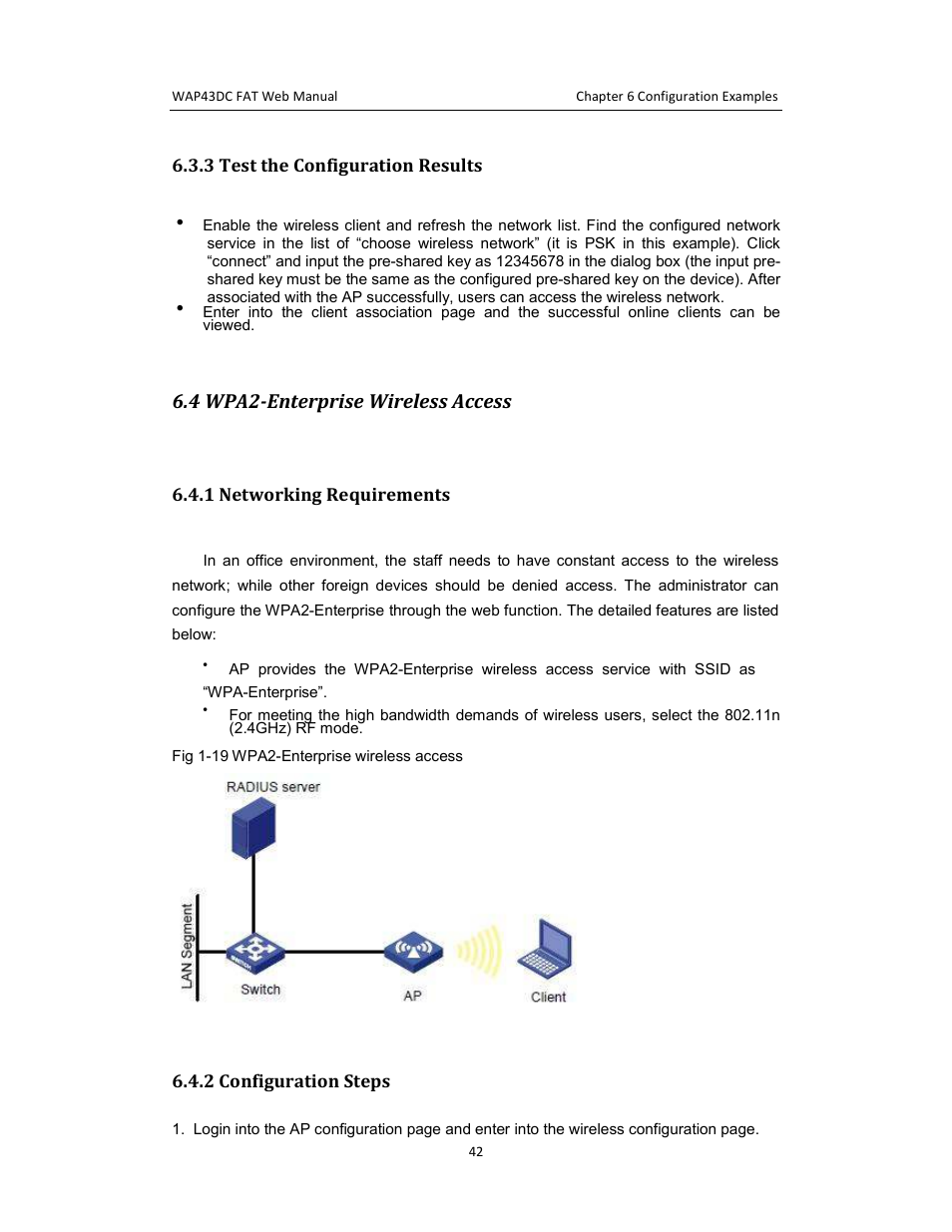 4 wpa2-enterprise wireless access | Amer Networks WAP43DC Fat Web User Manual | Page 42 / 44
