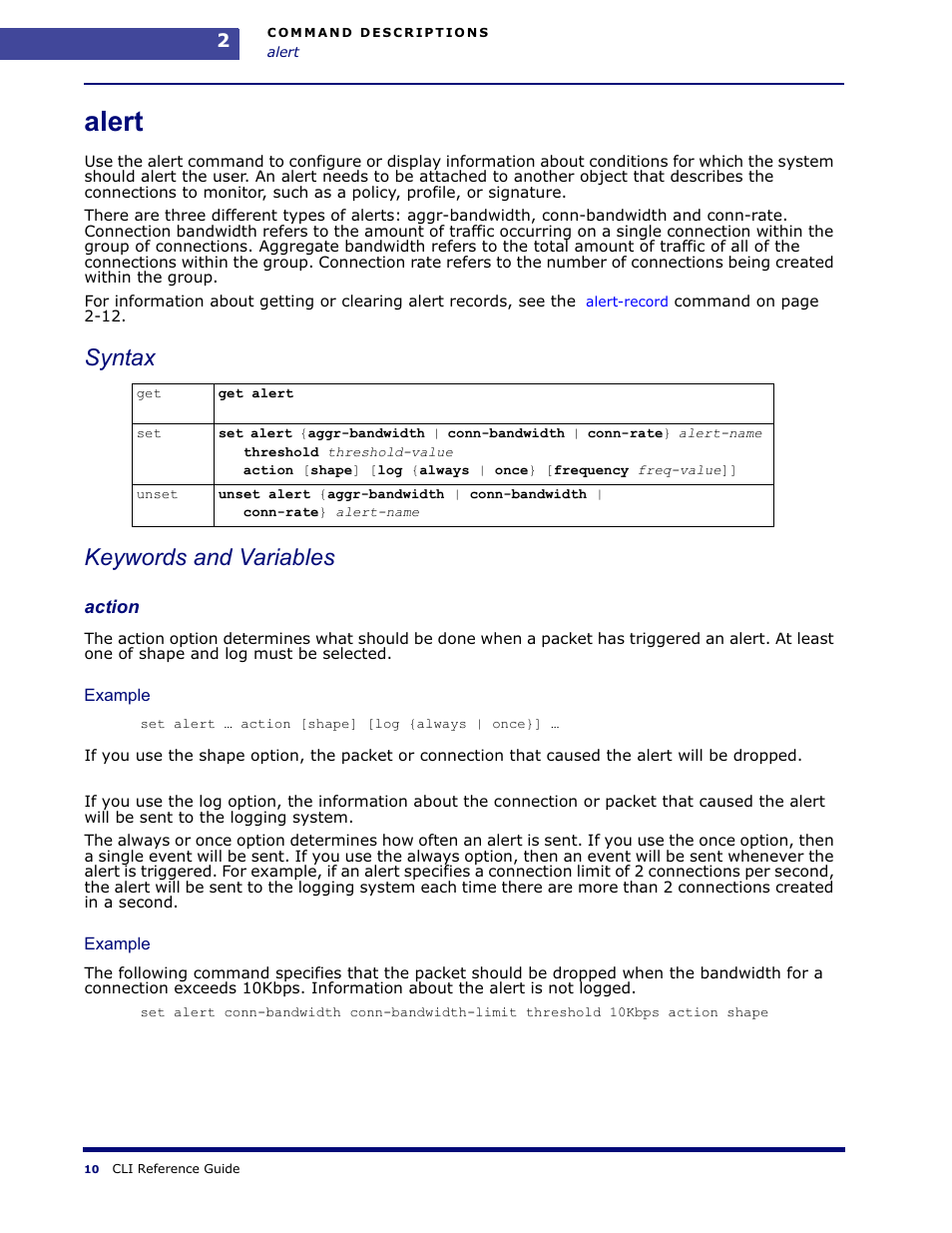 Alert, Syntax keywords and variables | Amer Networks WLO220T CLI User Manual | Page 13 / 103