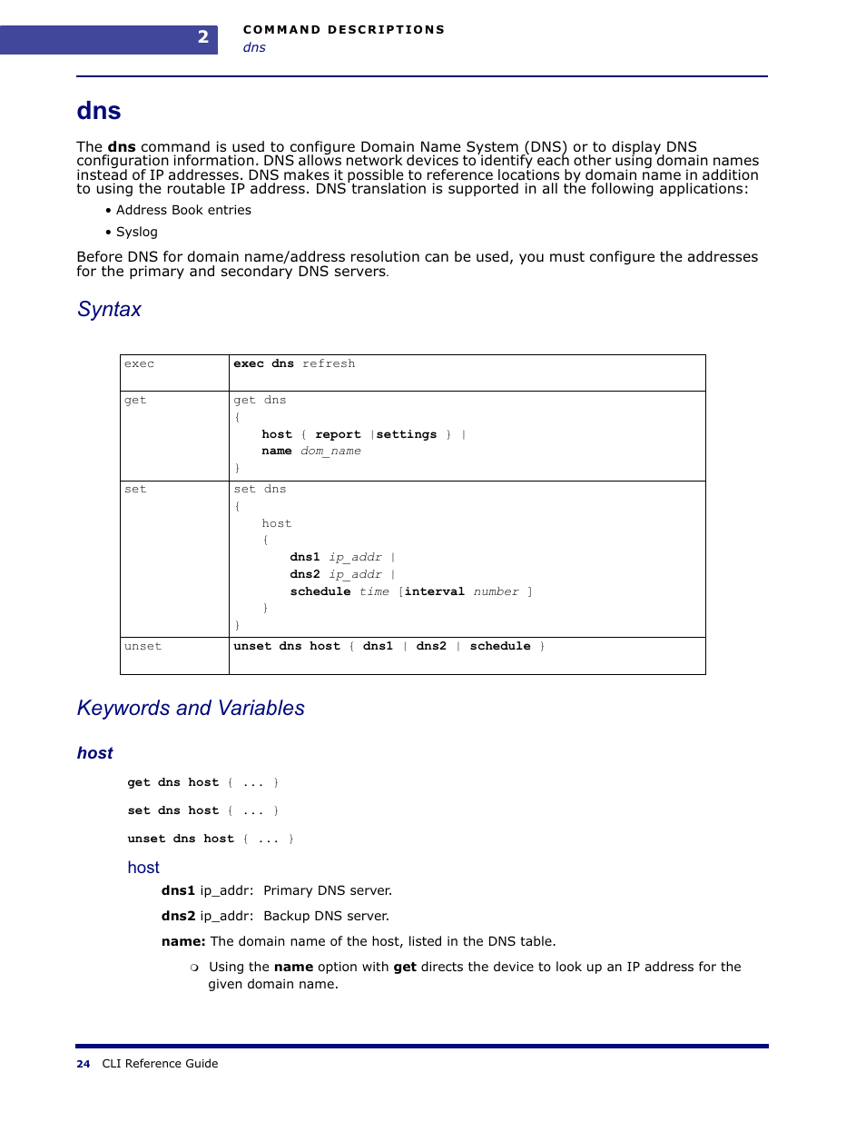 Syntax keywords and variables | Amer Networks WLO220T CLI User Manual | Page 27 / 103