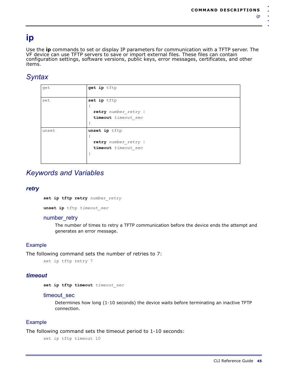 Syntax keywords and variables | Amer Networks WLO220T CLI User Manual | Page 48 / 103