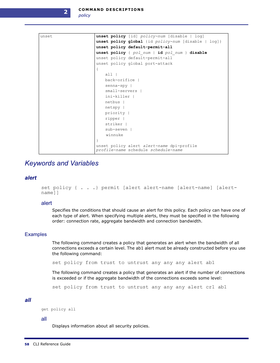 Keywords and variables | Amer Networks WLO220T CLI User Manual | Page 61 / 103