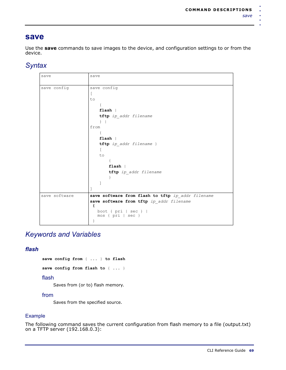 Save, Syntax keywords and variables | Amer Networks WLO220T CLI User Manual | Page 72 / 103