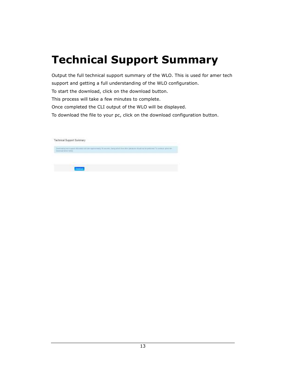 Technical support summary | Amer Networks WLO220T User Manual | Page 13 / 37