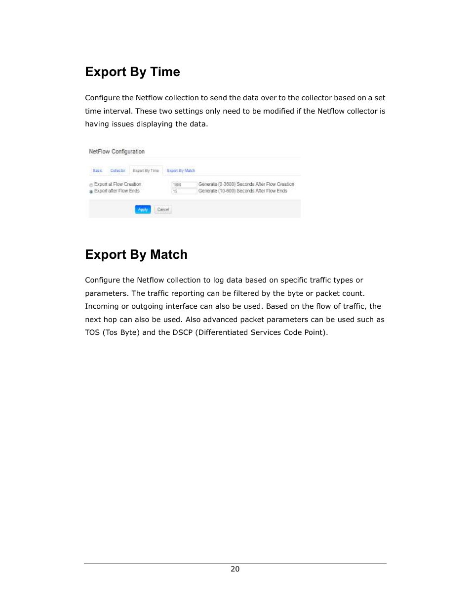 Export by time, Export by match | Amer Networks WLO220T User Manual | Page 20 / 37