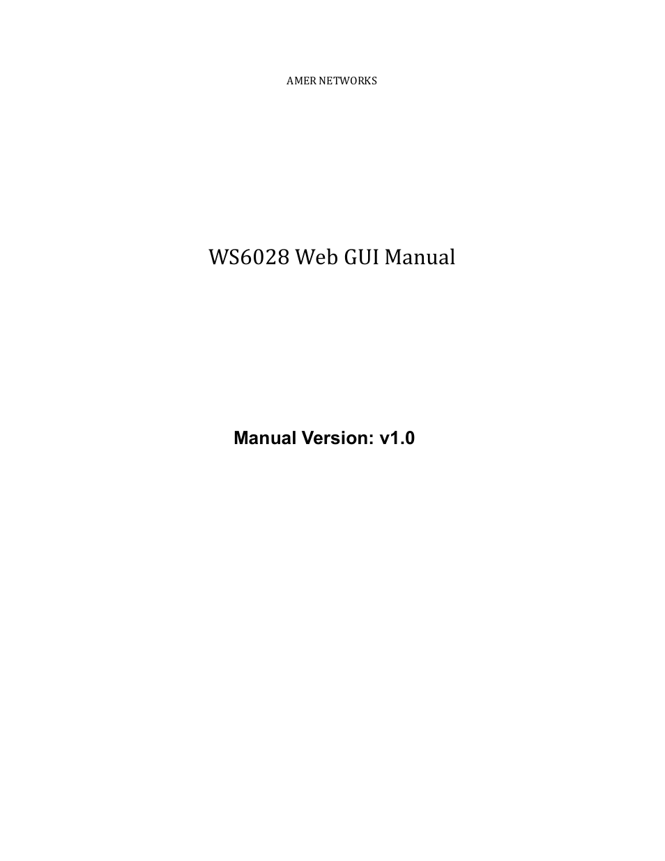 Amer Networks WS6028 Web GUI User Manual | 105 pages