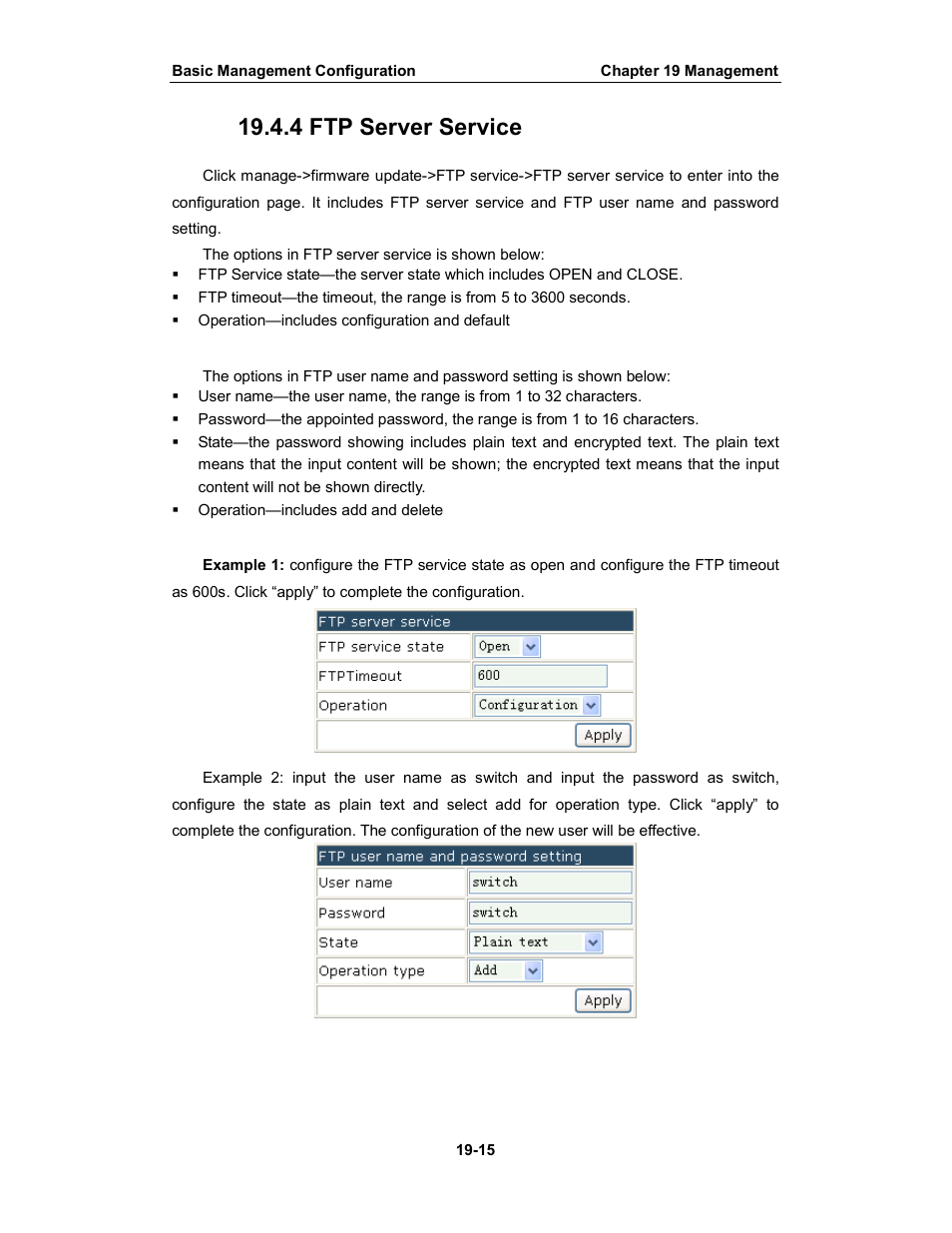 4 ftp server service | Amer Networks WS6028 Web GUI User Manual | Page 101 / 105