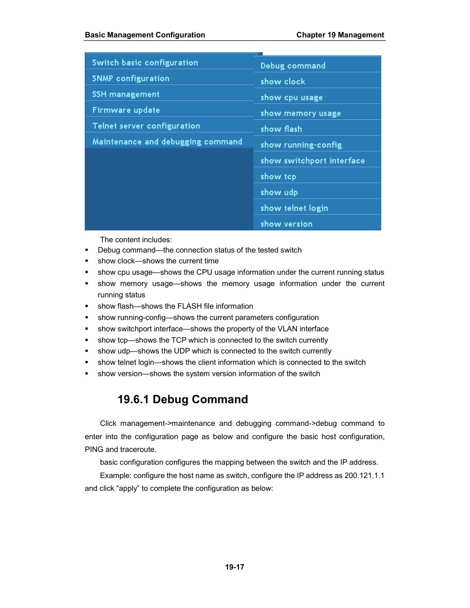 1 debug command | Amer Networks WS6028 Web GUI User Manual | Page 103 / 105