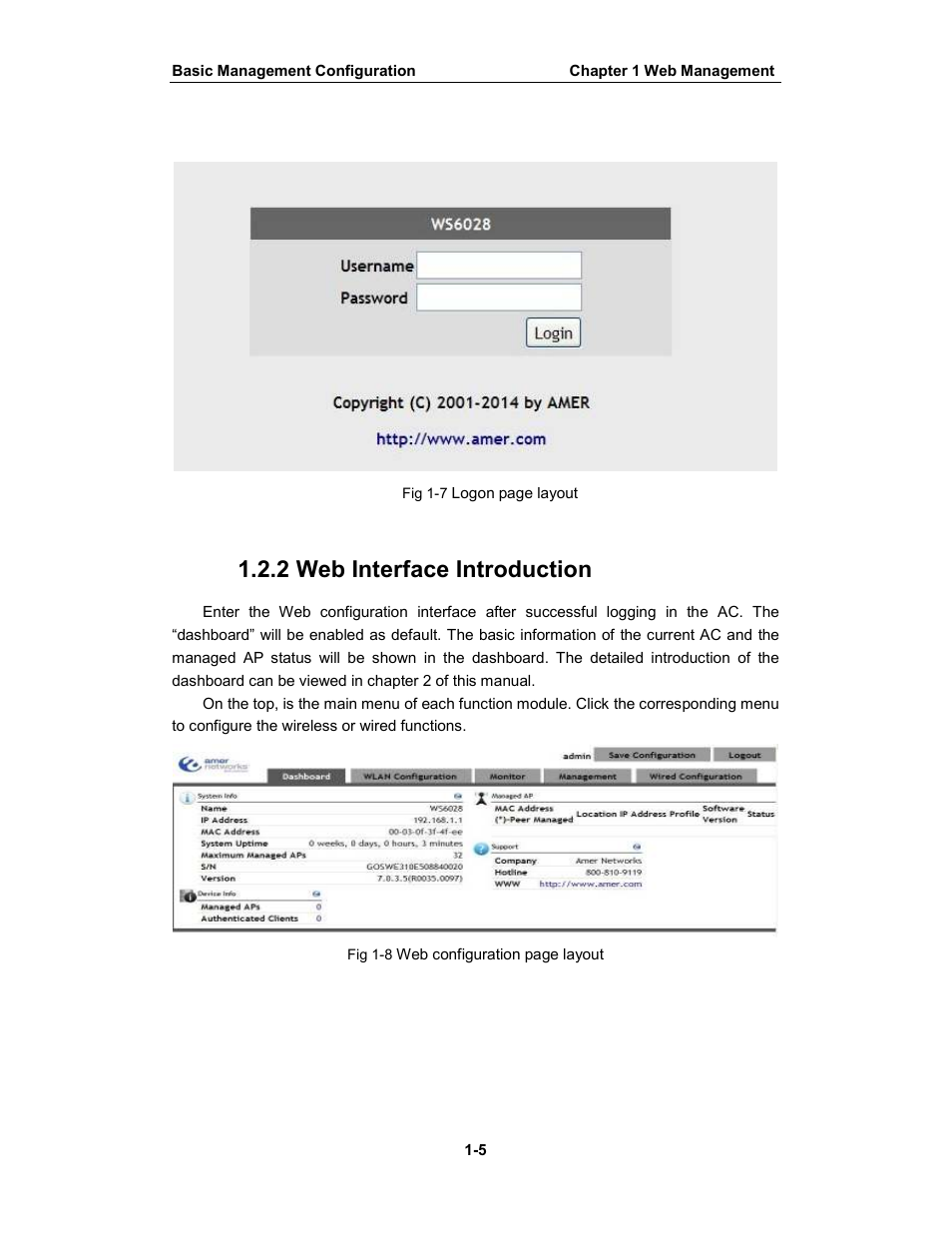 2 web interface introduction | Amer Networks WS6028 Web GUI User Manual | Page 12 / 105