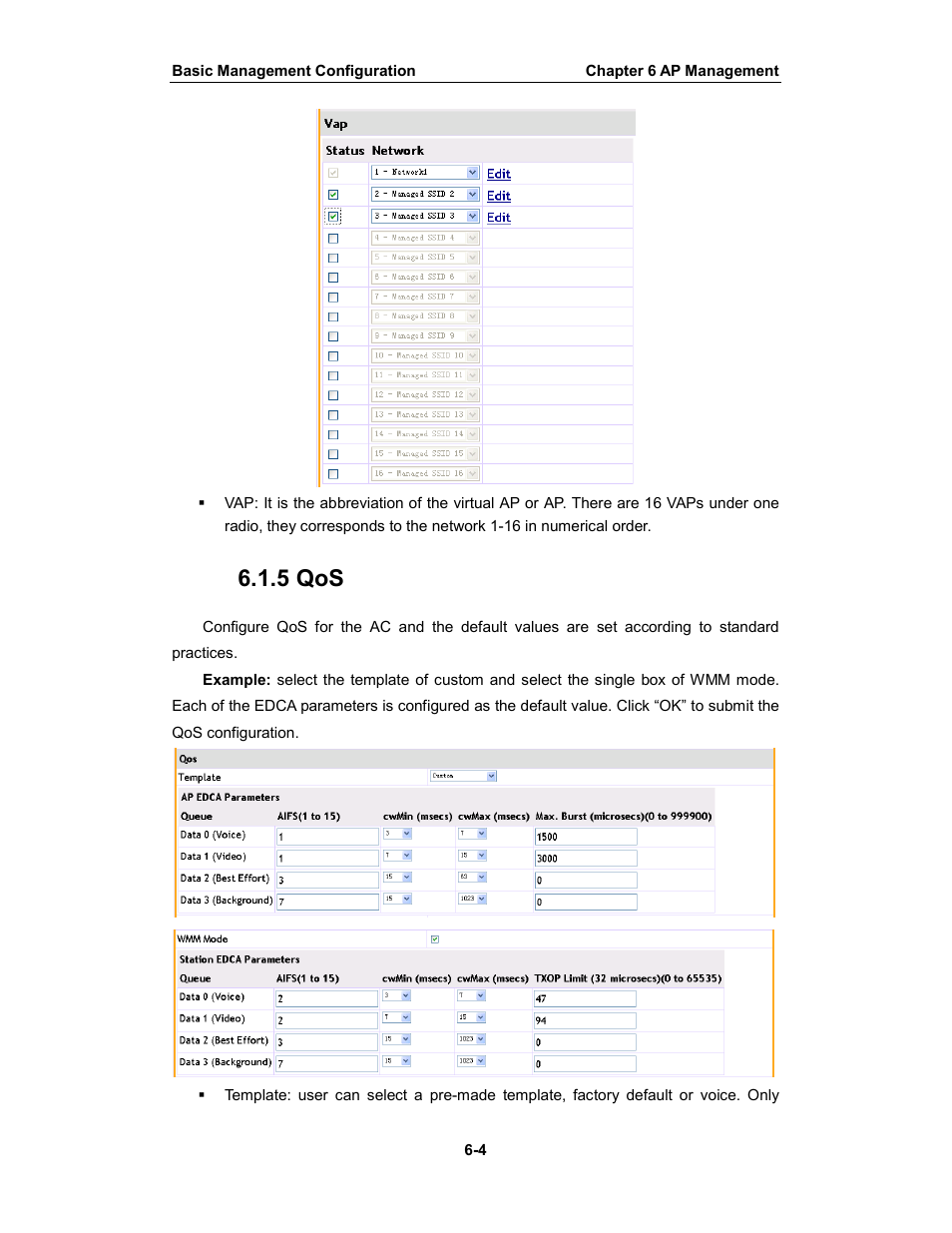 5 qos | Amer Networks WS6028 Web GUI User Manual | Page 33 / 105