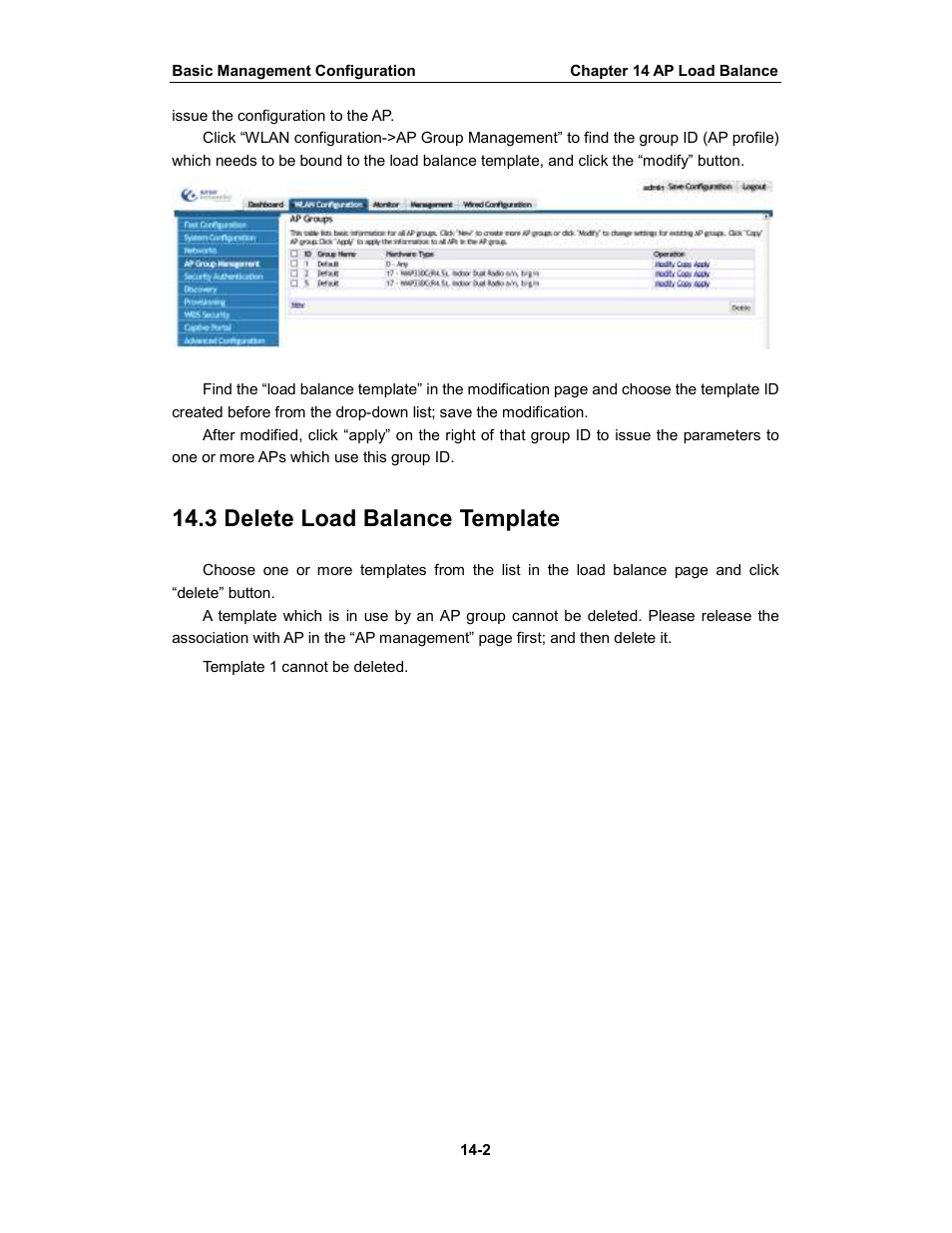 3 delete load balance template | Amer Networks WS6028 Web GUI User Manual | Page 61 / 105