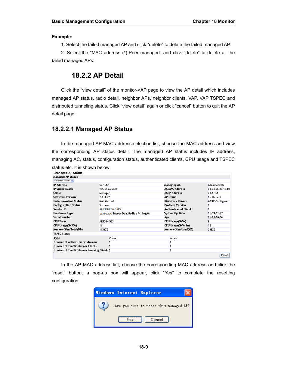 2 ap detail, 1 managed ap status | Amer Networks WS6028 Web GUI User Manual | Page 76 / 105