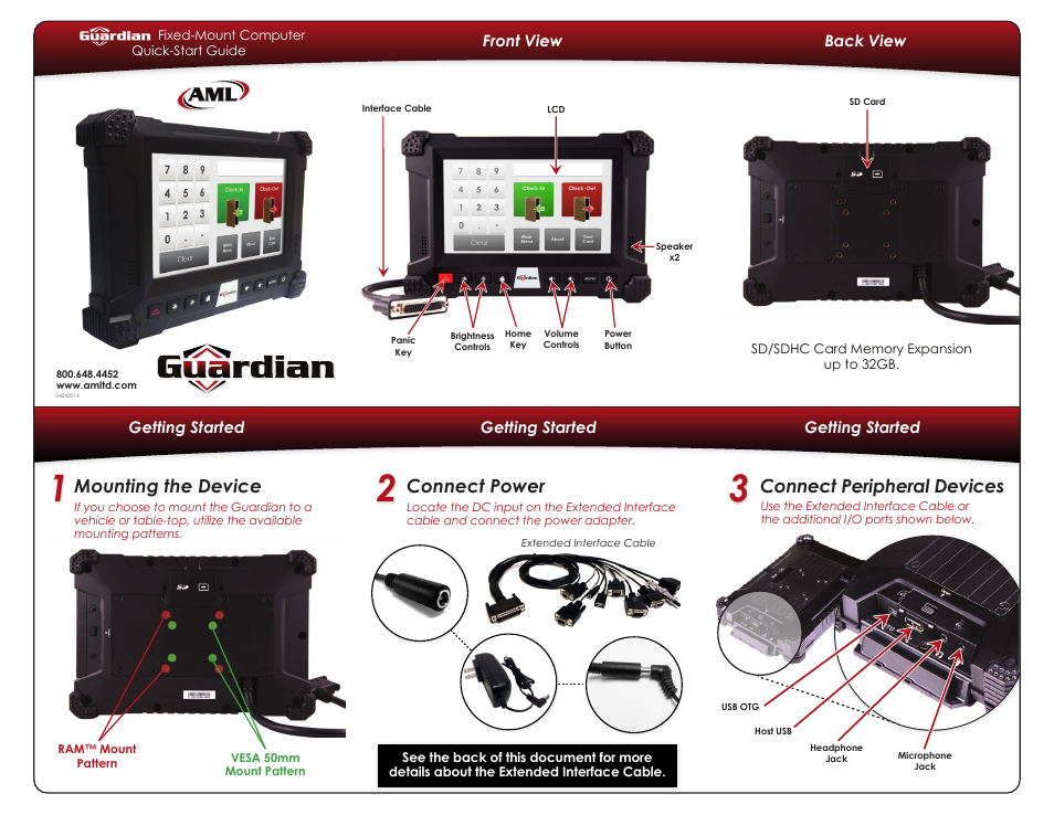 AML Guardian Vehicle-Mounted Computer User Manual | 2 pages