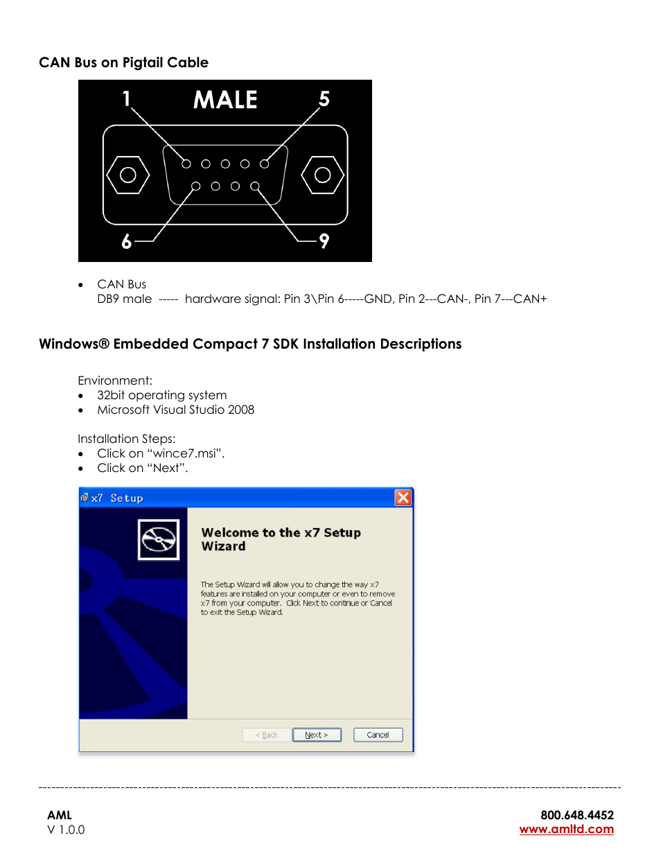 Can bus on pigtail cable | AML Guardian Vehicle-Mounted Computer User Manual | Page 10 / 15