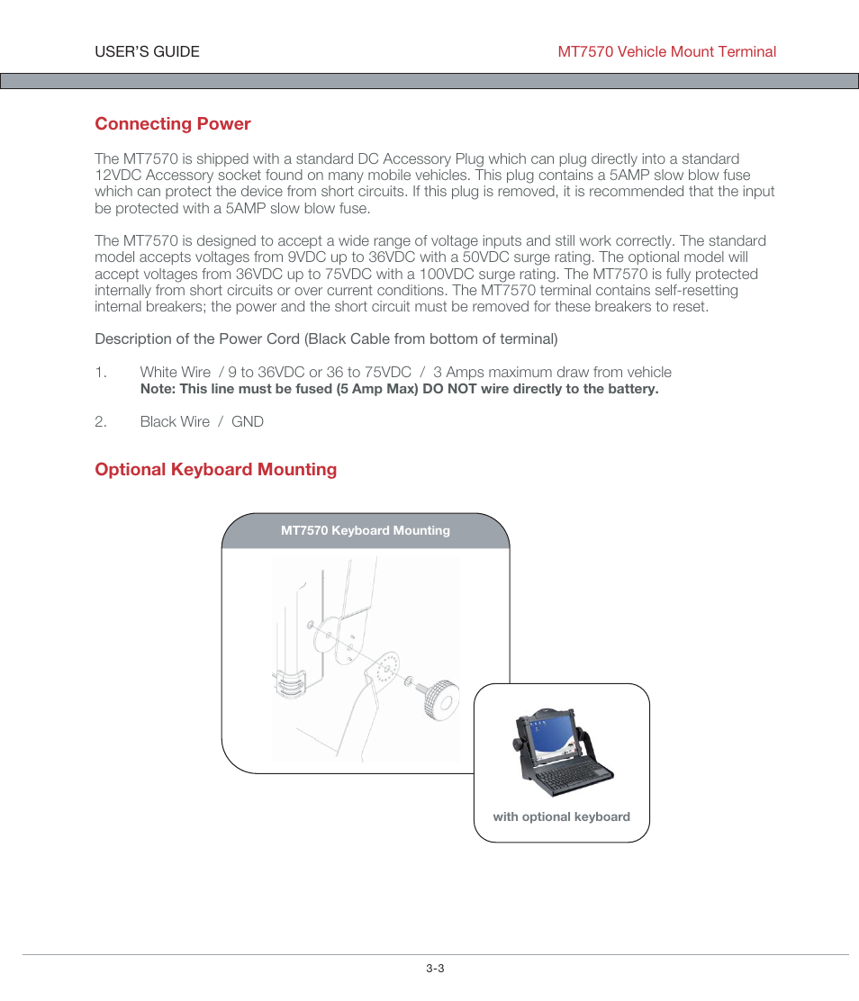 AML MT7570 Vehicle Mount Computer User Manual | Page 12 / 69