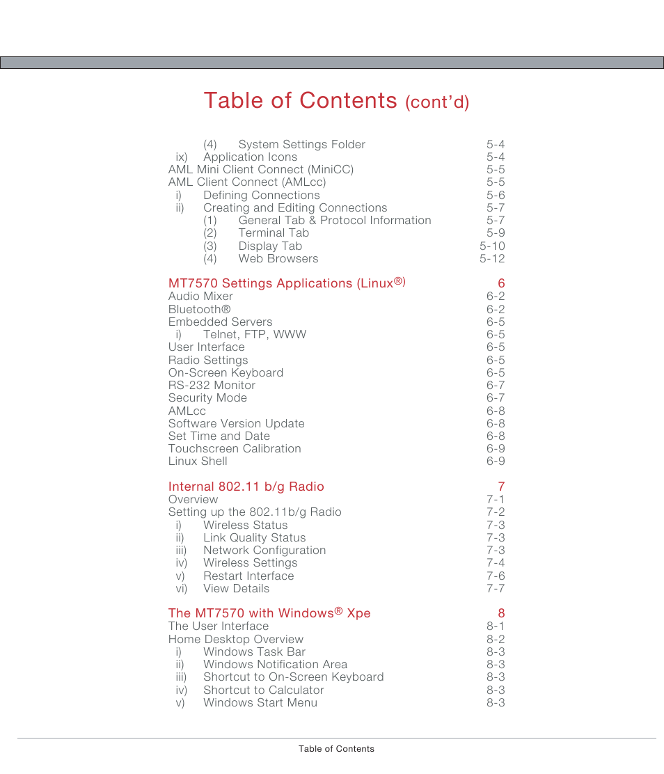 AML MT7570 Vehicle Mount Computer User Manual | Page 3 / 69