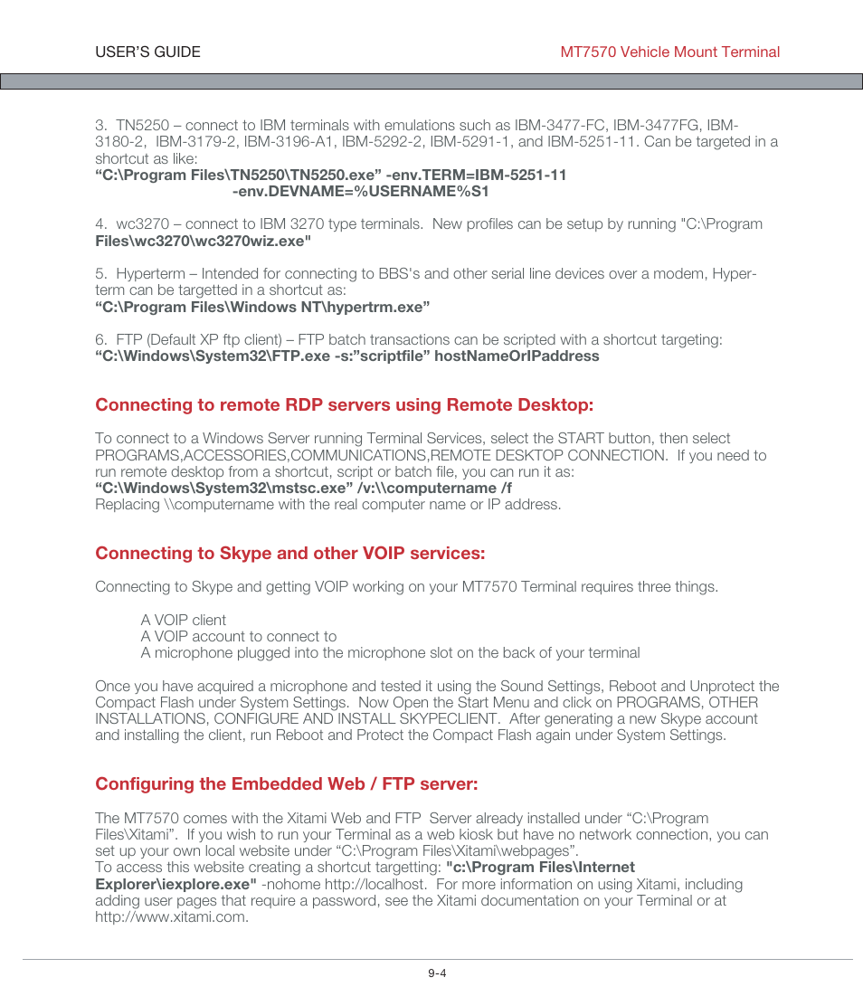 AML MT7570 Vehicle Mount Computer User Manual | Page 66 / 69