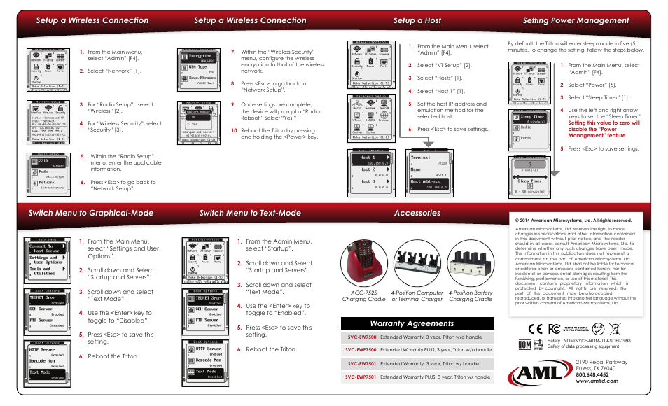 Back_std, Warranty agreements | AML Triton Wireless Handheld Terminal User Manual | Page 2 / 2