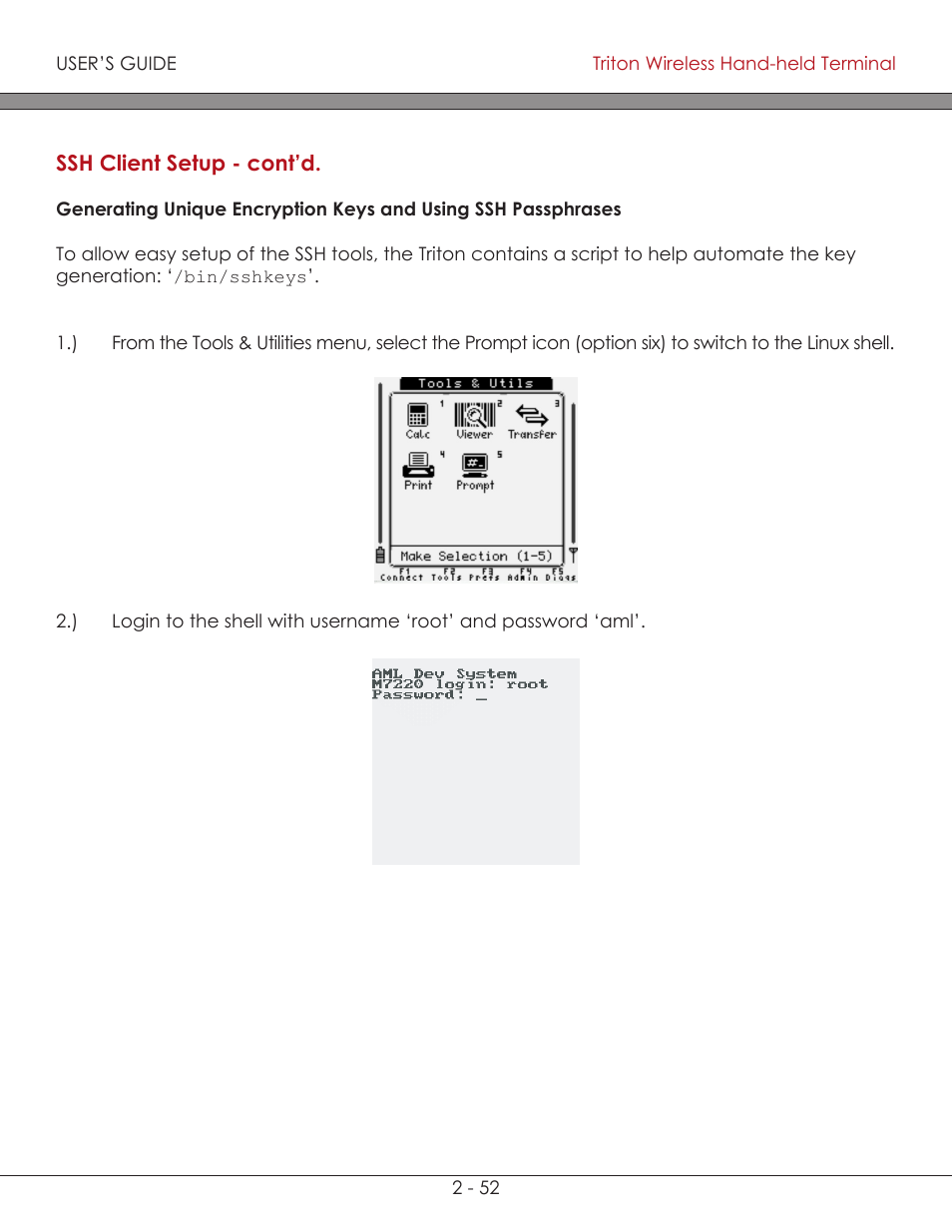 AML Triton Wireless Handheld Terminal User Manual | Page 77 / 84