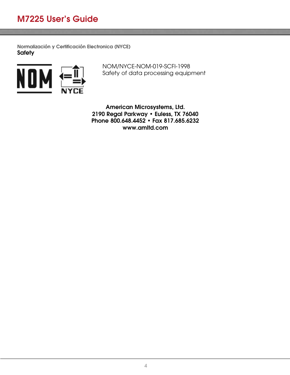 M7225 user’s guide | AML M7225 Handheld Computer User Manual | Page 4 / 41