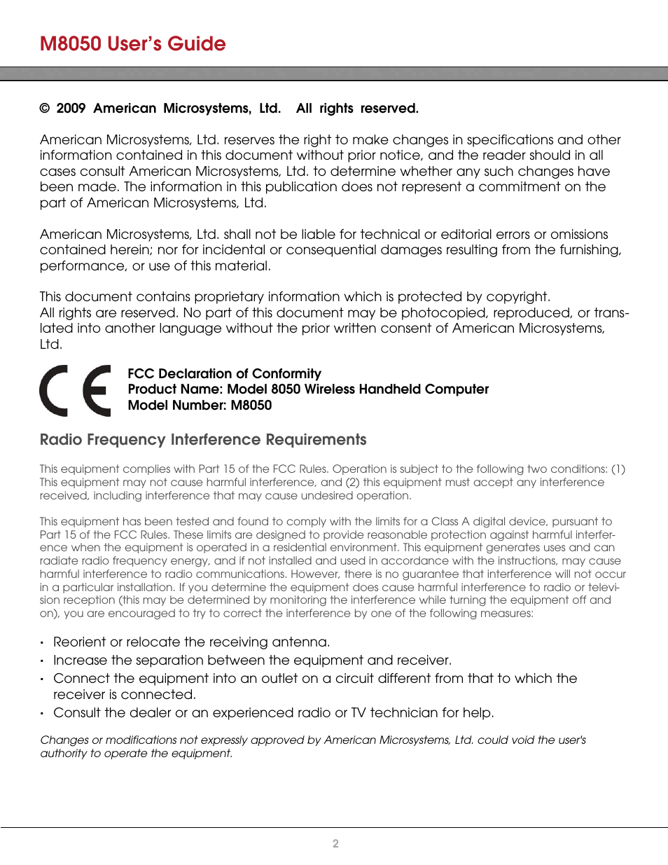 M8050 user’s guide | AML M8050 Compact Handheld Computer User Manual | Page 3 / 55