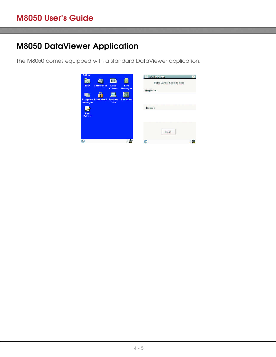 M8050 user’s guide, M8050 dataviewer application | AML M8050 Compact Handheld Computer User Manual | Page 32 / 55