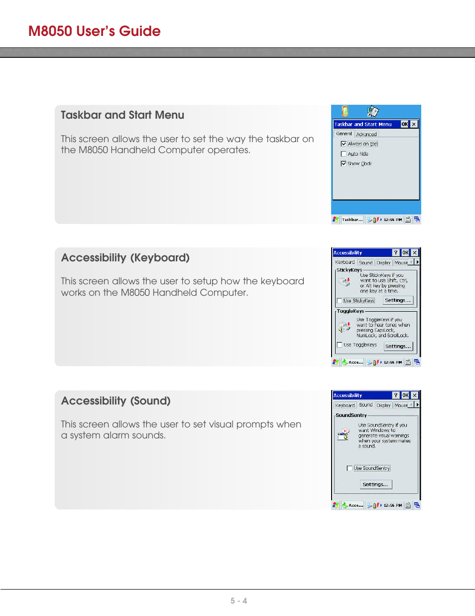 M8050 user’s guide | AML M8050 Compact Handheld Computer User Manual | Page 36 / 55