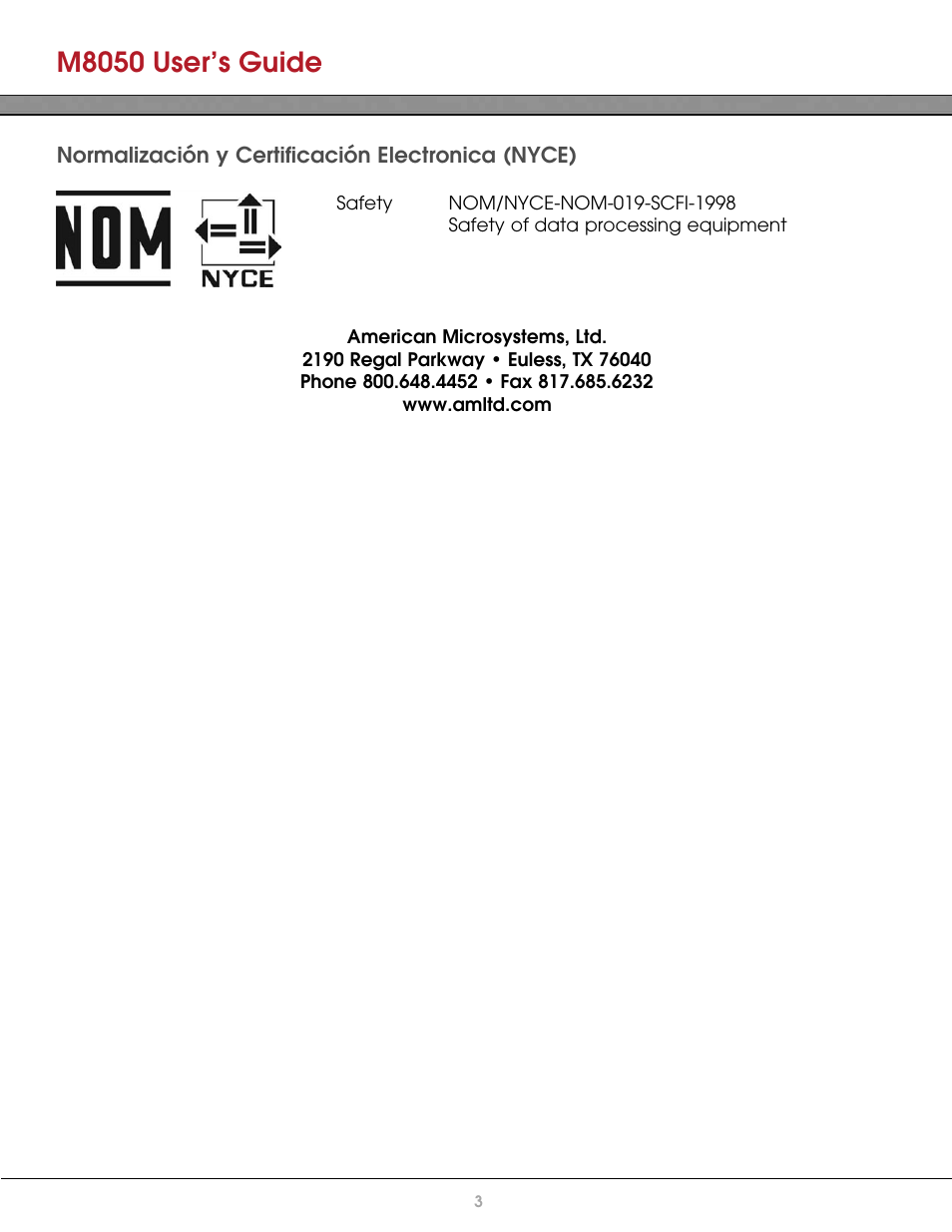 M8050 user’s guide | AML M8050 Compact Handheld Computer User Manual | Page 4 / 55