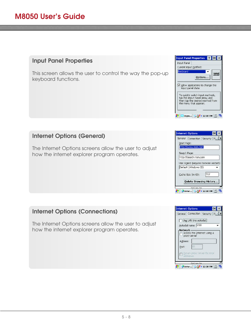 M8050 user’s guide | AML M8050 Compact Handheld Computer User Manual | Page 40 / 55