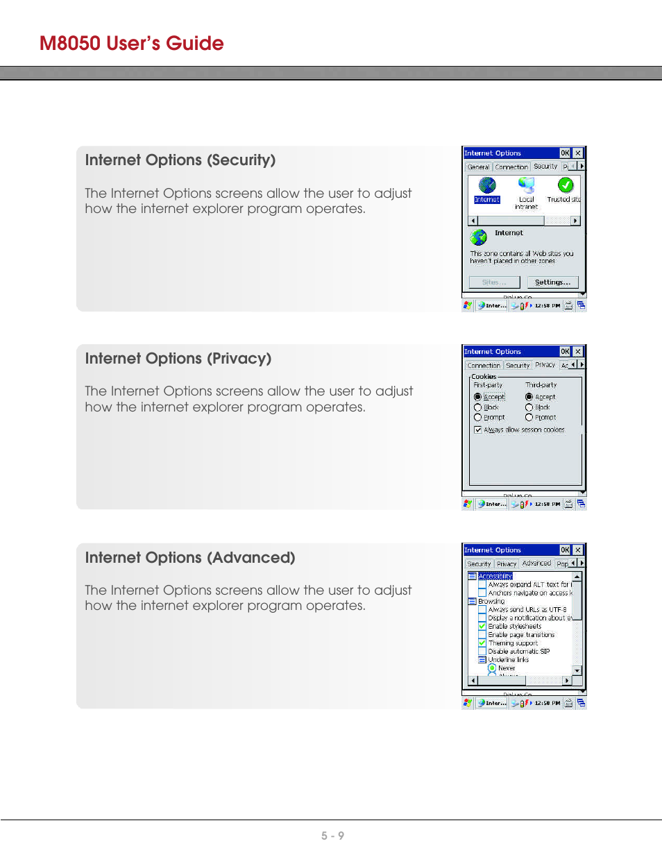 M8050 user’s guide | AML M8050 Compact Handheld Computer User Manual | Page 41 / 55