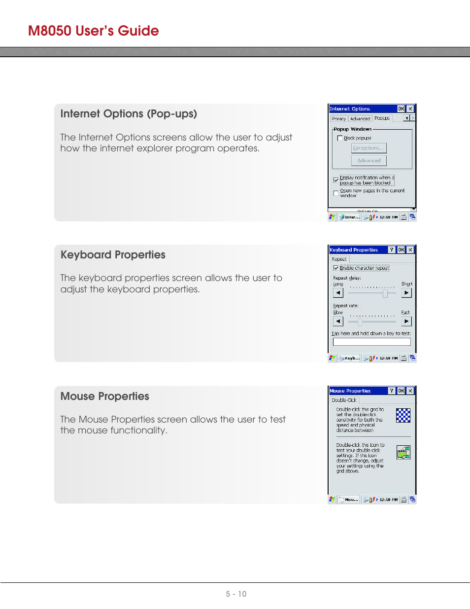 M8050 user’s guide | AML M8050 Compact Handheld Computer User Manual | Page 42 / 55