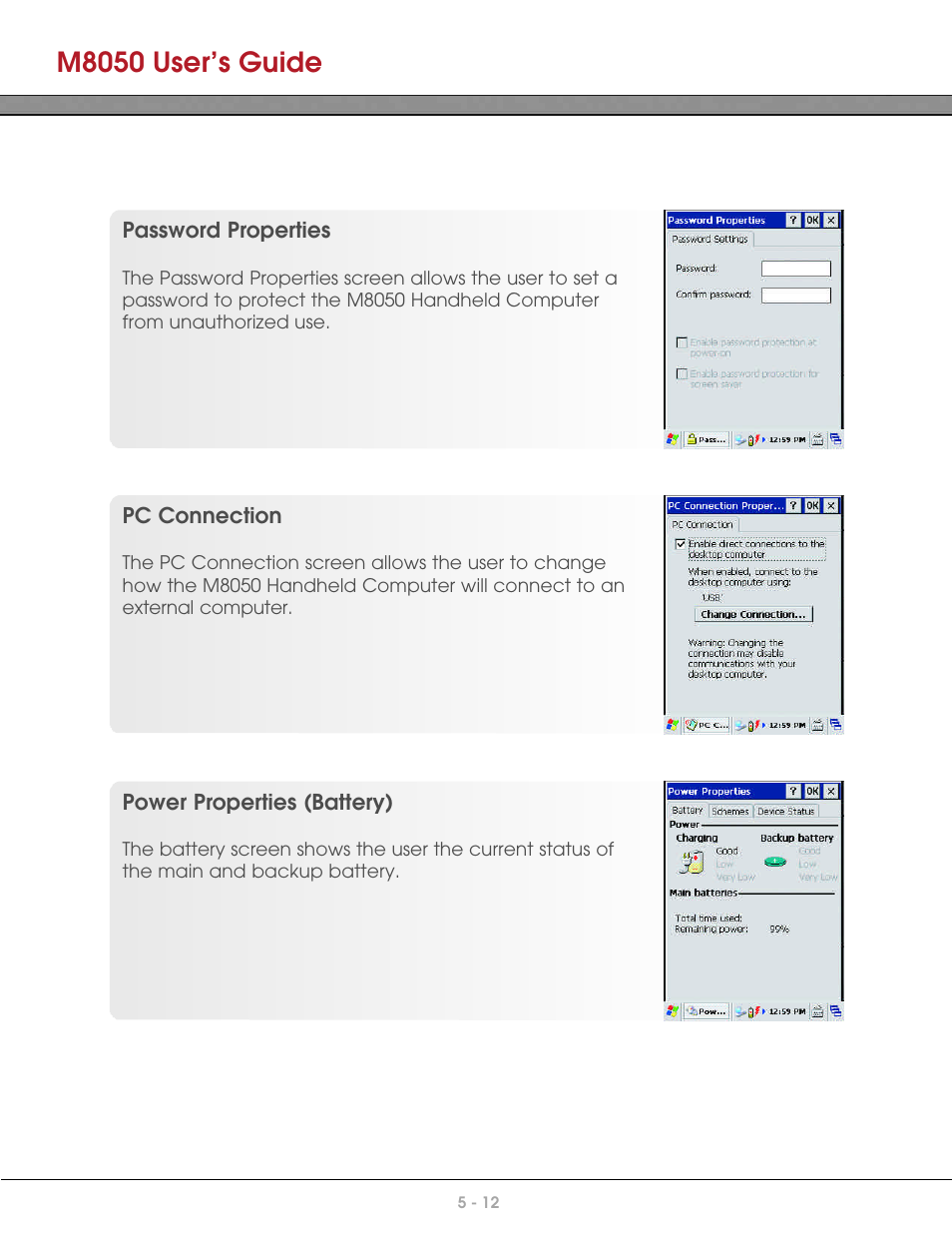 M8050 user’s guide | AML M8050 Compact Handheld Computer User Manual | Page 44 / 55