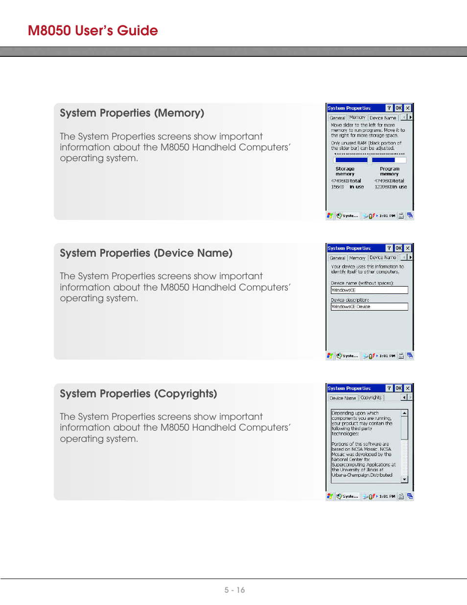 M8050 user’s guide | AML M8050 Compact Handheld Computer User Manual | Page 48 / 55