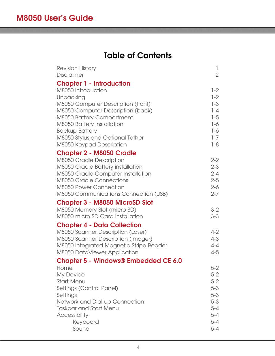 AML M8050 Compact Handheld Computer User Manual | Page 5 / 55