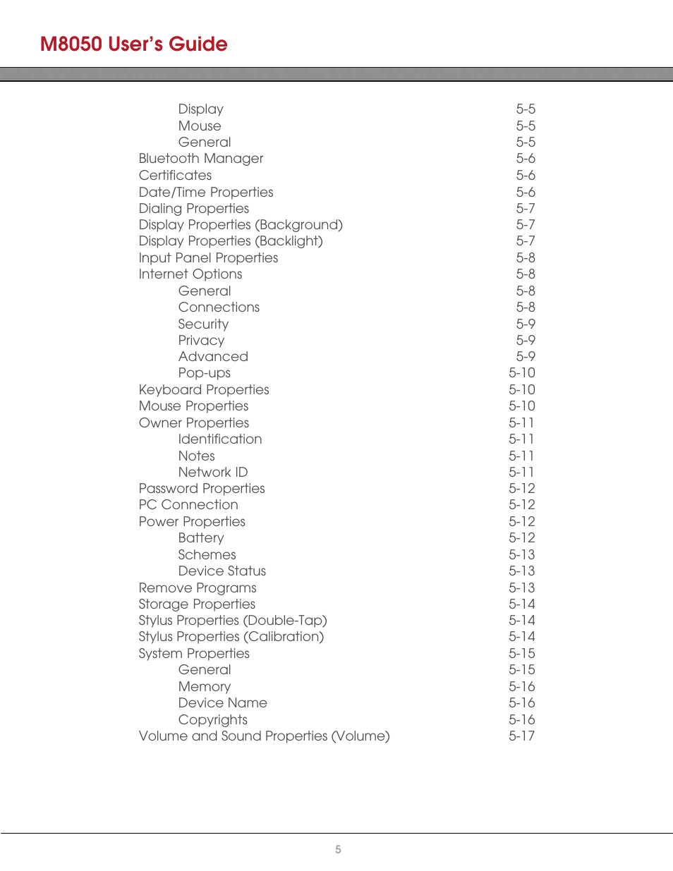 M8050 user’s guide | AML M8050 Compact Handheld Computer User Manual | Page 6 / 55