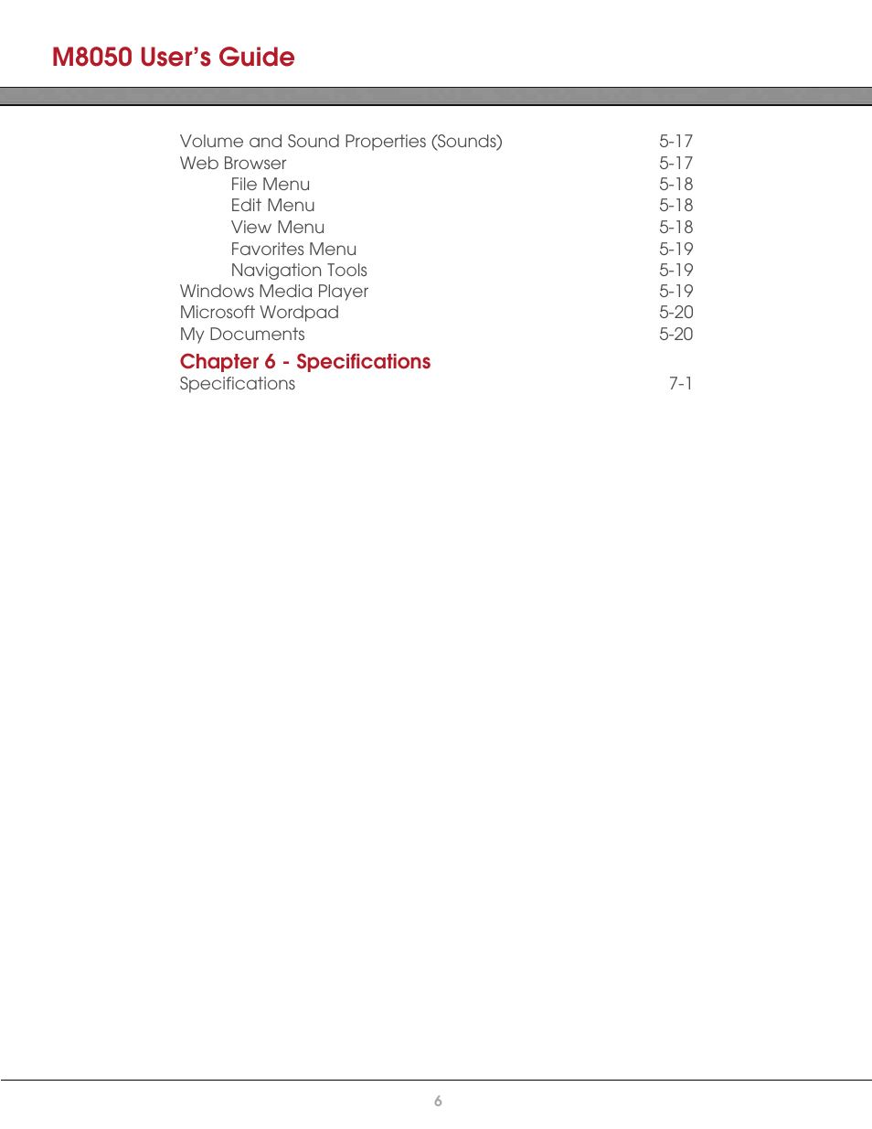 M8050 user’s guide | AML M8050 Compact Handheld Computer User Manual | Page 7 / 55